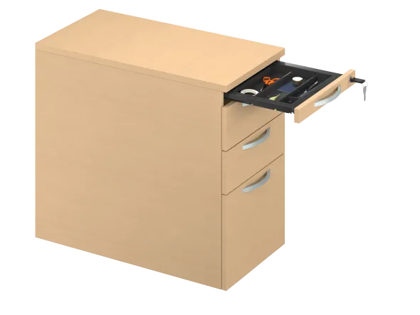 Caisson hauteur bureau mélaminé FrameOne II - 2 tiroirs plats + 1 tiroir dossiers suspendus - pr. 80 cm