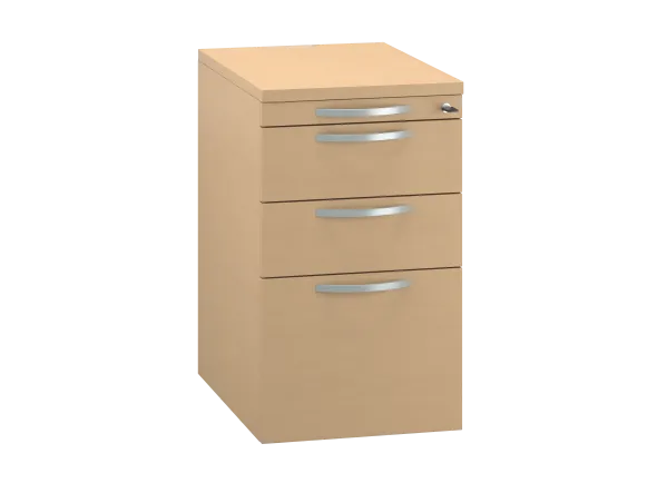 Caisson hauteur bureau mélaminé FrameOne II - 2 tiroirs plats + 1 tiroir dossiers suspendus - pr. 60 cm