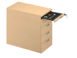 Caisson hauteur bureau mélaminé FrameOne II - 2 tiroirs plats + 1 tiroir dossiers suspendus - pr. 60 cm