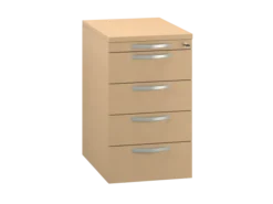 Caisson hauteur bureau mélaminé FrameOne II - 4 tiroirs plats - pr. 60 cm