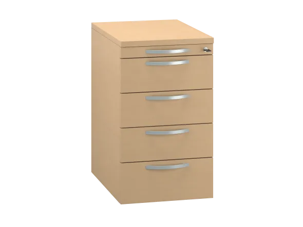 Caisson hauteur bureau mélaminé FrameOne II - 4 tiroirs plats - pr. 60 cm