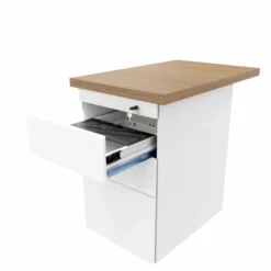 Caisson hauteur bureau métallique Epure - 2 tiroirs plats + 1 tiroir dossiers suspendus - pr. 80 cm