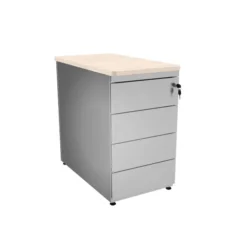 Caisson hauteur bureau métallique Evidence - 4 tiroirs plats pr. 80 cm -