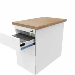 Caisson hauteur bureau métallique Epure - 4 tiroirs plats - pr. 80 cm