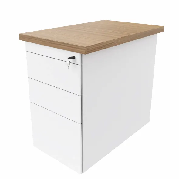 Caisson hauteur bureau métallique Epure - 4 tiroirs plats - pr. 80 cm