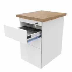 Caisson hauteur bureau métallique Epure - 2 tiroirs plats + 1 tiroir dossiers suspendus - pr. 60 cm