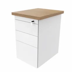 Caisson hauteur bureau métallique Epure - 2 tiroirs plats + 1 tiroir dossiers suspendus - pr. 60 cm