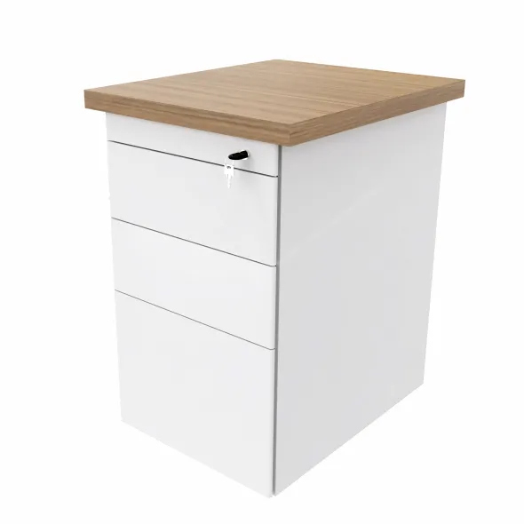 Caisson hauteur bureau métallique Epure - 2 tiroirs plats + 1 tiroir dossiers suspendus - pr. 60 cm