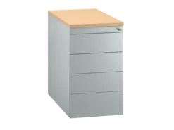 Caisson hauteur bureau métallique FrameOne II - 4 tiroirs plats - pr. 80 cm