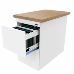 Caisson hauteur bureau métallique Epure - 2 tiroirs dossiers suspendus - pr. 80 cm