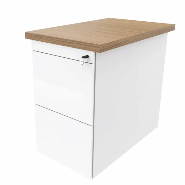 Caisson hauteur bureau métallique Epure - 2 tiroirs dossiers suspendus - pr. 80 cm