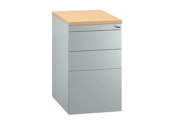 Caisson hauteur bureau métallique FrameOne II - 2 tiroirs plats + 1 tiroir dossiers suspendus - pr. 60 cm
