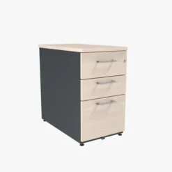 Caisson hauteur bureau métallique/mélaminé Corial-2 tiroirs plats + 1 tiroir dossiers suspendus - pr.80 cm - délai court