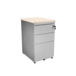 Caisson hauteur bureau métallique Corial - 2 tiroirs plats + 1 tiroir dossiers suspendus - pr. 60 cm