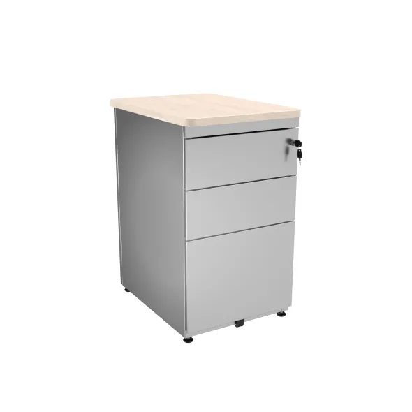 Caisson hauteur bureau métallique Corial - 2 tiroirs plats + 1 tiroir dossiers suspendus - pr. 60 cm