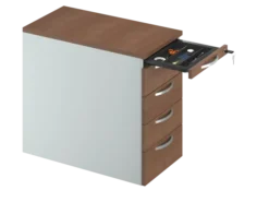 Caisson hauteur bureau placage bois/mélaminé FrameOne II Manager - 4 tiroirs plats - pr. 80 cm