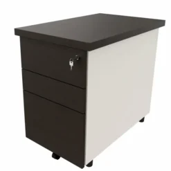 Caisson hauteur bureau placage bois/mélaminé Epure Manager - 2 tiroirs plats + 1 tiroir dossiers suspendus - pr. 80 cm
