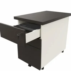 Caisson hauteur bureau placage bois/mélaminé Epure Manager - 2 tiroirs plats + 1 tiroir dossiers suspendus - pr. 80 cm