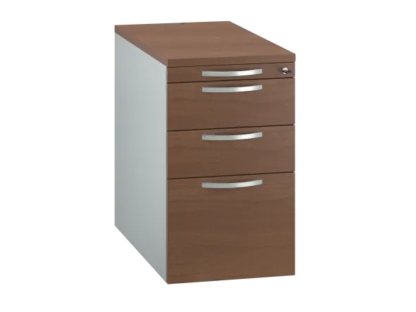 Caisson hauteur bureau placage bois/mélaminé FrameOne II Manager - 2 tiroirs plats + 1 tiroir doss. susp. - pr. 80 cm