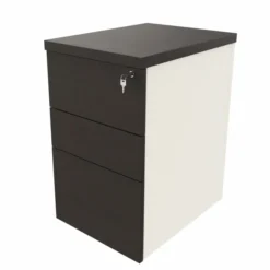 Caisson hauteur bureau placage bois/mélaminé Epure Manager - 2 tiroirs plats + 1 tiroir dossiers suspendus - pr. 60 cm