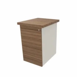Caisson hauteur bureau placage bois/mélaminé Epure Manager - 2 tiroirs plats + 1 tiroir dossiers suspendus - pr. 60 cm