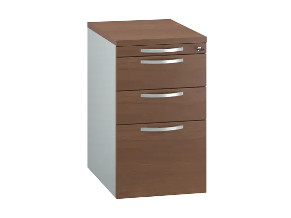 Caisson hauteur bureau placage bois/mélaminé FrameOne II Manager - 2 tiroirs plats + 1 tiroir doss. susp. - pr. 60 cm