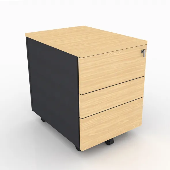 Caisson mobile Amphitéo - 3 tiroirs plats - avec coiffe