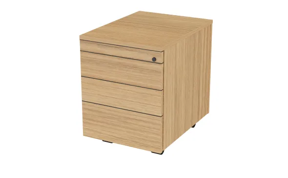 Caisson mobile mélaminé Epure - 3 tiroirs plats