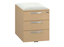 Caisson mobile mélaminé FrameOne II - 3 tiroirs plats - avec coussin tissu