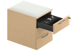 Caisson mobile mélaminé FrameOne II - 3 tiroirs plats - avec coussin tissu