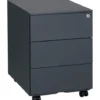 Caisson mobile métal Bruneau - 3 tiroirs plats - anthracite