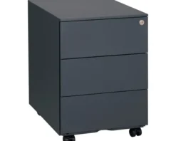 Caisson mobile métal Bruneau - 3 tiroirs plats - anthracite