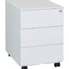 Caisson mobile métal Bruneau - 3 tiroirs plats - blanc