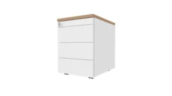 Caisson mobile métallique Epure - 3 tiroirs plats - coiffe
