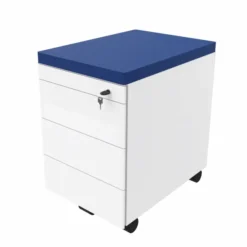 Caisson mobile métallique Epure - 3 tiroirs plats - coussin