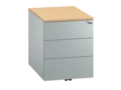 Caisson mobile métallique FrameOne II - 3 tiroirs plats - avec coiffe