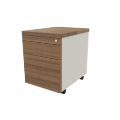 Caisson mobile placage bois/mélaminé Epure Manager - 1 tiroir plat + 1 tiroir dossiers suspendus