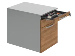 Caisson mobile placage bois/mélaminé FrameOne II Manager - 1 tiroir plat + 1 tiroir dossiers suspendus