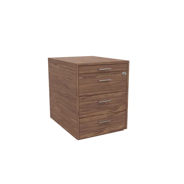 Caisson mobile placage bois Quadri Prestige - 3 tiroirs plats