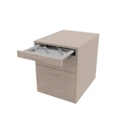 Caisson mobile placage bois Quadri Prestige - 1 tiroir plat + 1 tiroir dossiers suspendus