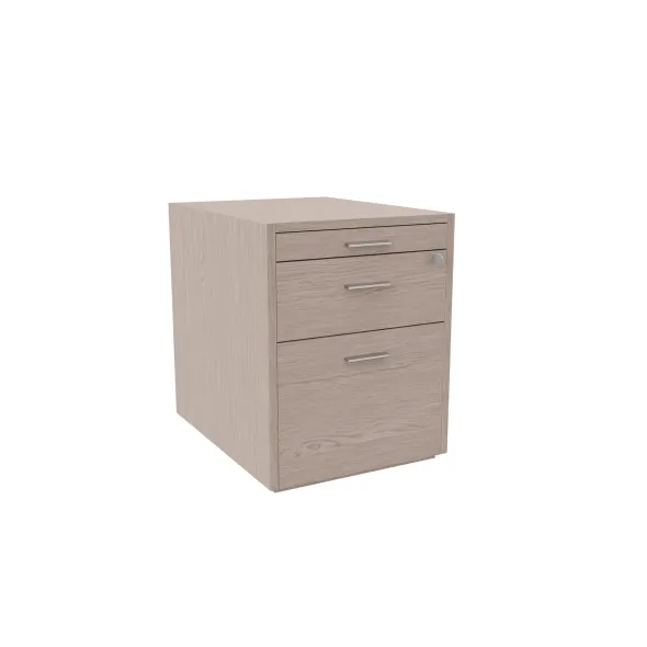 Caisson mobile placage bois Quadri Prestige - 1 tiroir plat + 1 tiroir dossiers suspendus
