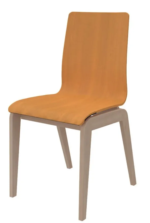 Chaise Adell - coque bois - piétement bois