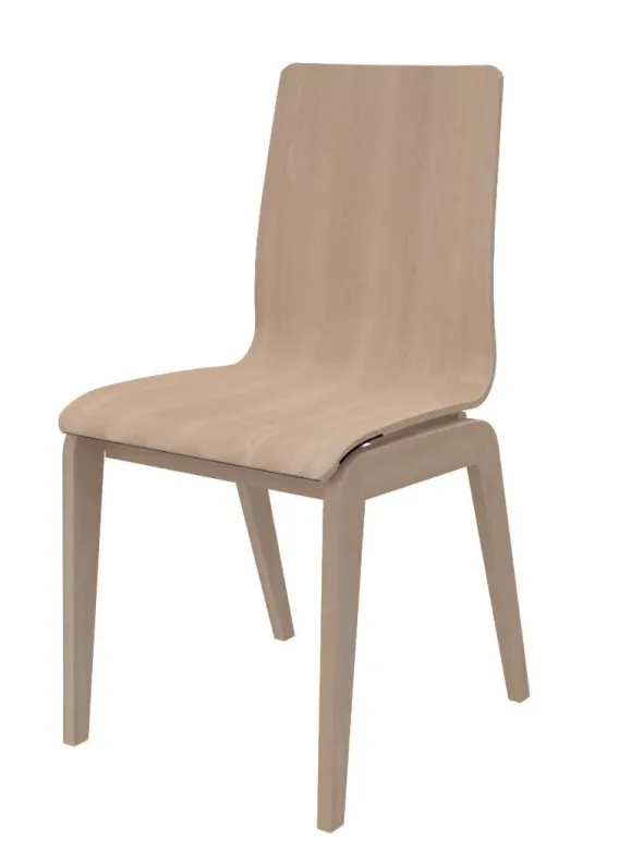 Chaise Adell - coque bois - piétement bois