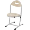 Chaise appui sur table Bandana - assise dossier hêtre naturel - piétement gris alu - taille 3 - lot de 4