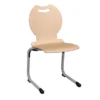 Chaise appui sur table Bandana - coque bois hêtre naturel - piétement acier époxy gris alu - taille 6 - lot de 4