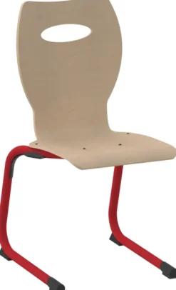 Chaise appui sur table Bandana - coque bois hêtre - piétement aluminium époxy - taille 6 - lot de 4