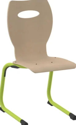 Chaise appui sur table Bandana - coque bois hêtre - piétement aluminium époxy - taille 6 - lot de 4