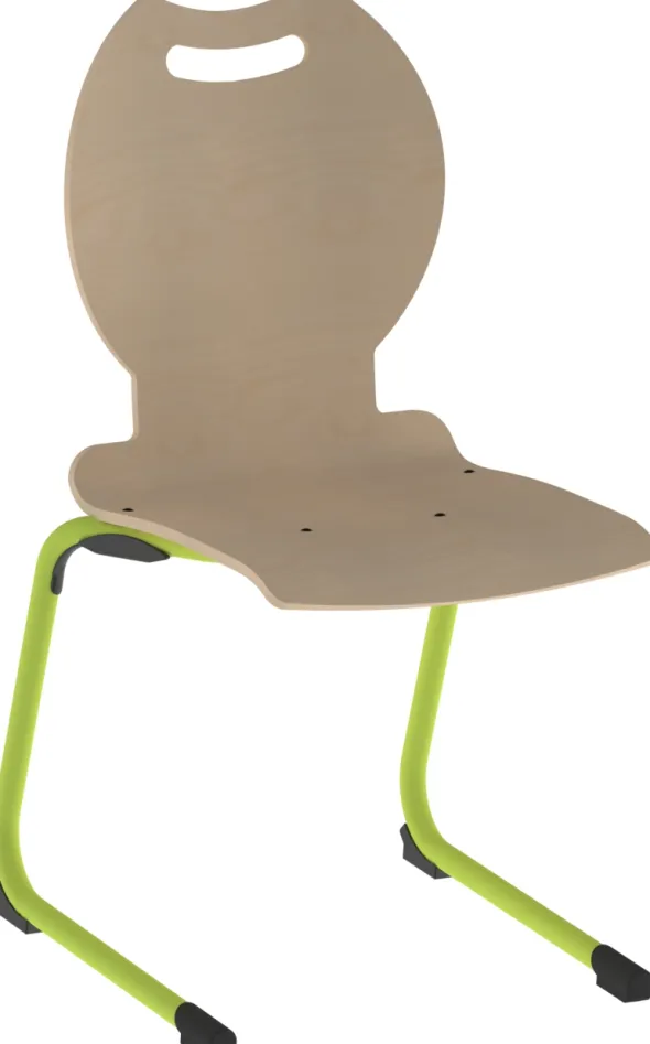 Chaise appui sur table Bandana - coque bois hêtre - piétement acier époxy - taille 6 - lot de 4