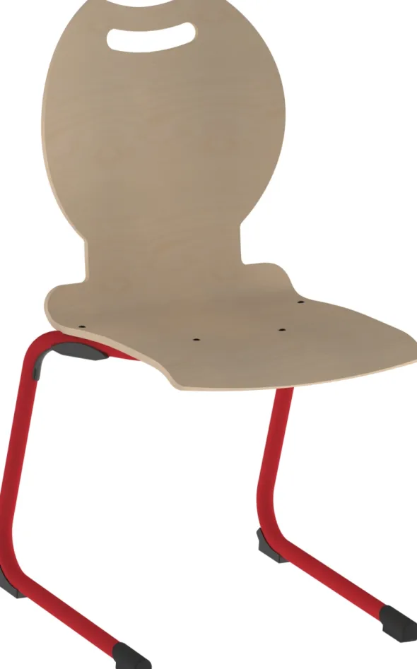 Chaise appui sur table Bandana - coque bois hêtre - piétement acier époxy - taille 6 - lot de 4