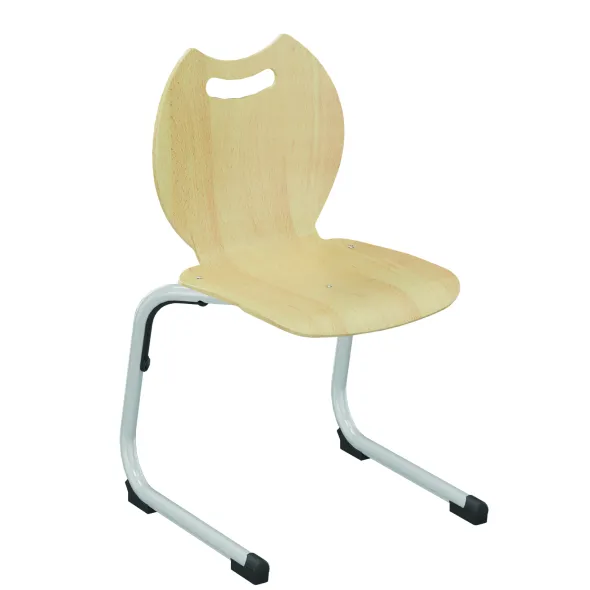 Chaise appui sur table Bandana - coque bois hêtre - piétement acier époxy - taille 4 - lot de 4